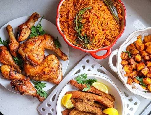 A plate of jollof rice